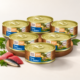 6 cans x True Origins Pure Adult Tuna and Sardine can for cats – 85g